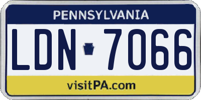 PA license plate LDN7066