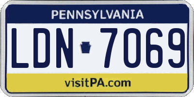 PA license plate LDN7069