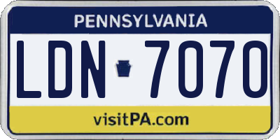 PA license plate LDN7070