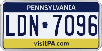 PA license plate LDN7096