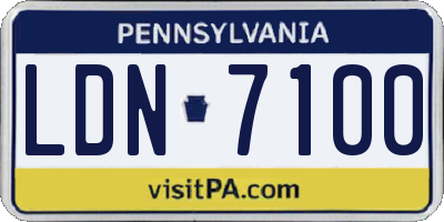 PA license plate LDN7100