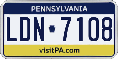 PA license plate LDN7108