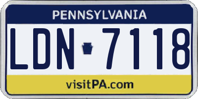 PA license plate LDN7118