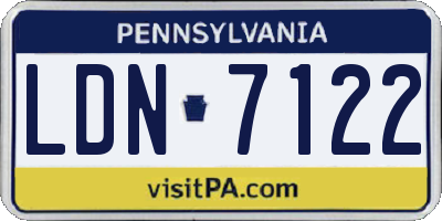 PA license plate LDN7122