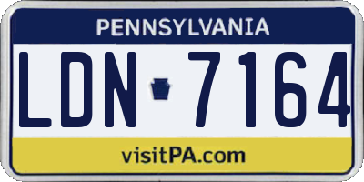 PA license plate LDN7164
