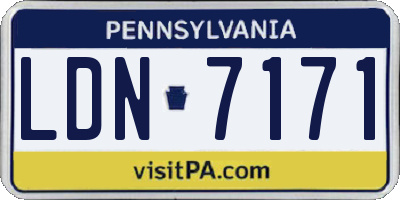 PA license plate LDN7171