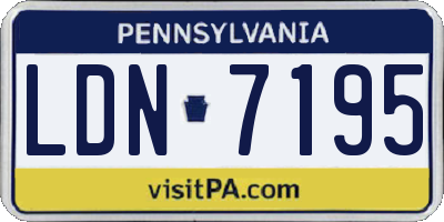 PA license plate LDN7195