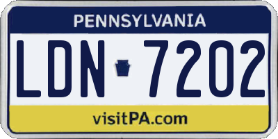 PA license plate LDN7202