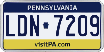 PA license plate LDN7209