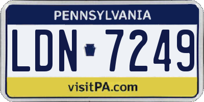 PA license plate LDN7249