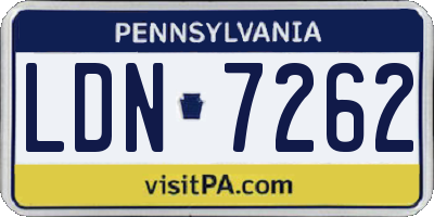 PA license plate LDN7262