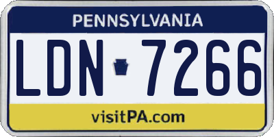 PA license plate LDN7266