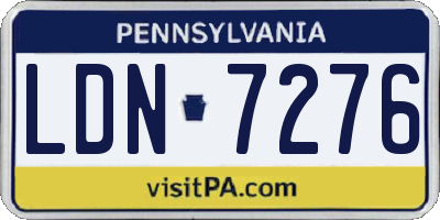 PA license plate LDN7276