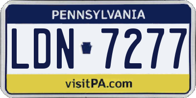 PA license plate LDN7277