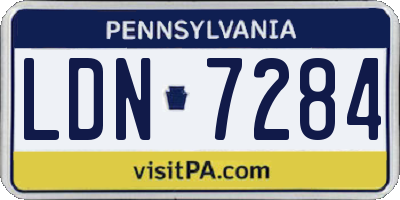 PA license plate LDN7284