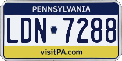 PA license plate LDN7288
