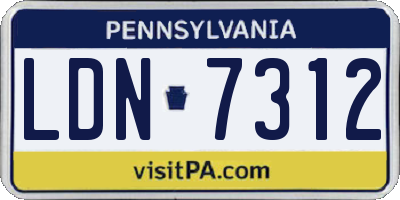 PA license plate LDN7312
