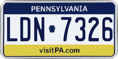 PA license plate LDN7326