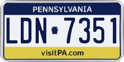 PA license plate LDN7351