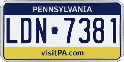 PA license plate LDN7381