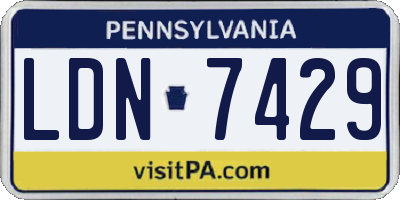 PA license plate LDN7429