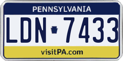 PA license plate LDN7433