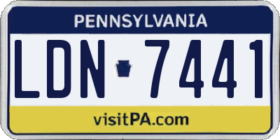 PA license plate LDN7441