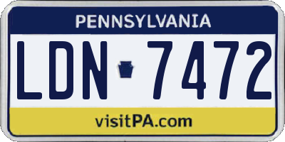 PA license plate LDN7472