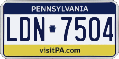PA license plate LDN7504