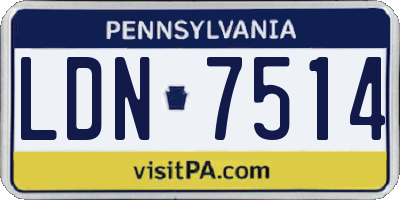 PA license plate LDN7514