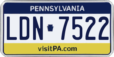 PA license plate LDN7522