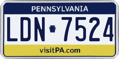 PA license plate LDN7524