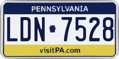 PA license plate LDN7528