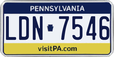 PA license plate LDN7546
