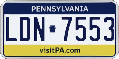 PA license plate LDN7553