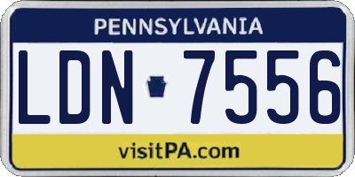 PA license plate LDN7556