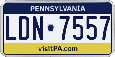 PA license plate LDN7557