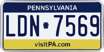 PA license plate LDN7569