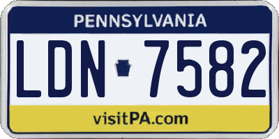 PA license plate LDN7582