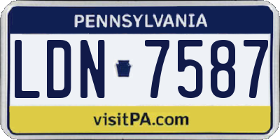 PA license plate LDN7587