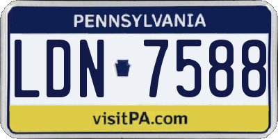 PA license plate LDN7588