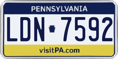 PA license plate LDN7592