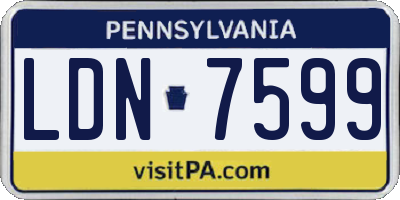 PA license plate LDN7599