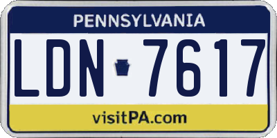PA license plate LDN7617