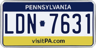 PA license plate LDN7631