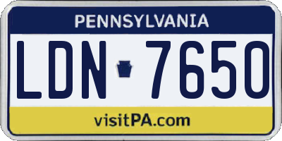 PA license plate LDN7650