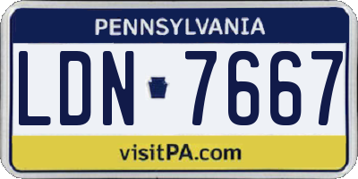 PA license plate LDN7667