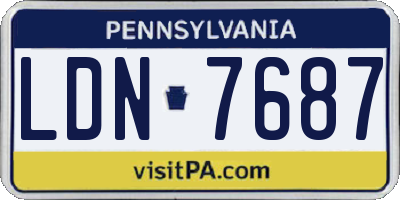 PA license plate LDN7687