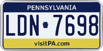 PA license plate LDN7698