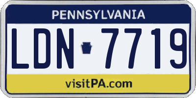 PA license plate LDN7719